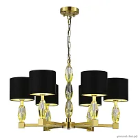 Люстра подвесная Lingotti SL1759.303.06 ST-Luce чёрная на 6 ламп, основание латунь в стиле классический Люстра подвесная Lingotti SL1759.303.06 ST-Luce чёрная на 6 ламп, основание латунь в стиле классический